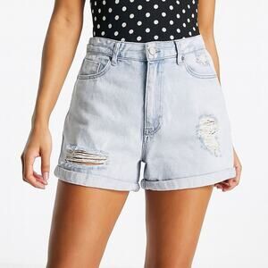ASOS Distressed Cuffed Denim Jeans Shorts
